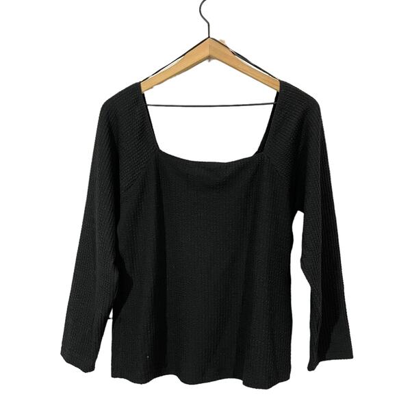 NWT Anthropologie Maeve Textured Sweetheart Top - Black - XL - Picture 7 of 14